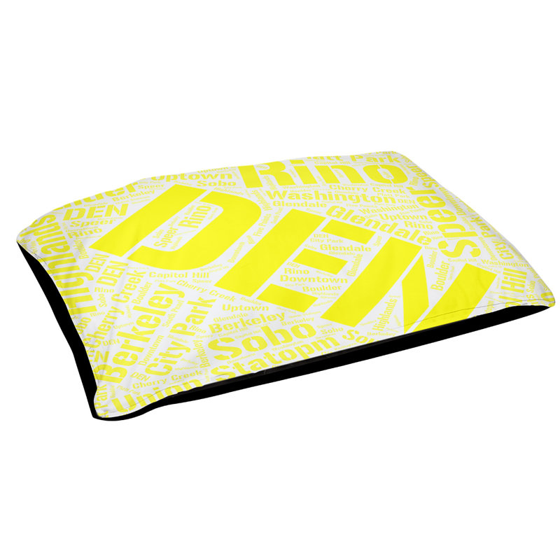 Oreiller rectangulaire designer, Grand L 50 po x l 40 po, Jaune, Denver