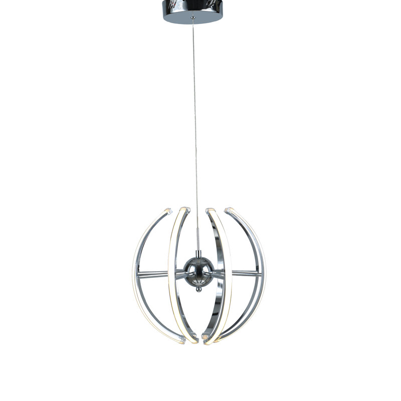 Pichler LED Chandelier With White Acrylic Diffusers, Chrome