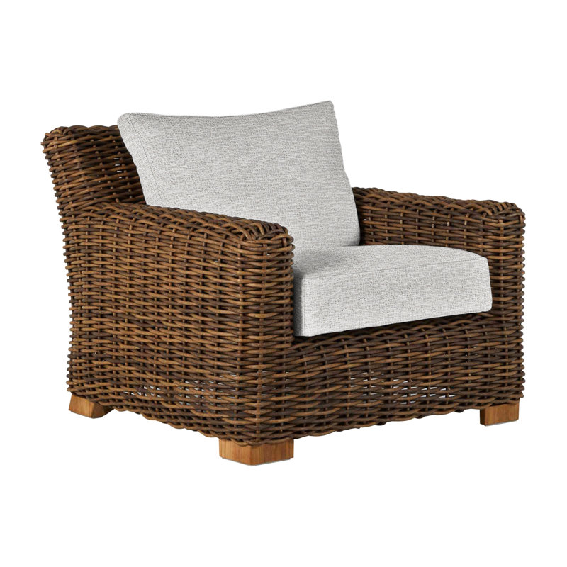 Montauk Patio Chair with Cushions, No Welt, Tweed Toffee, Standard Plus