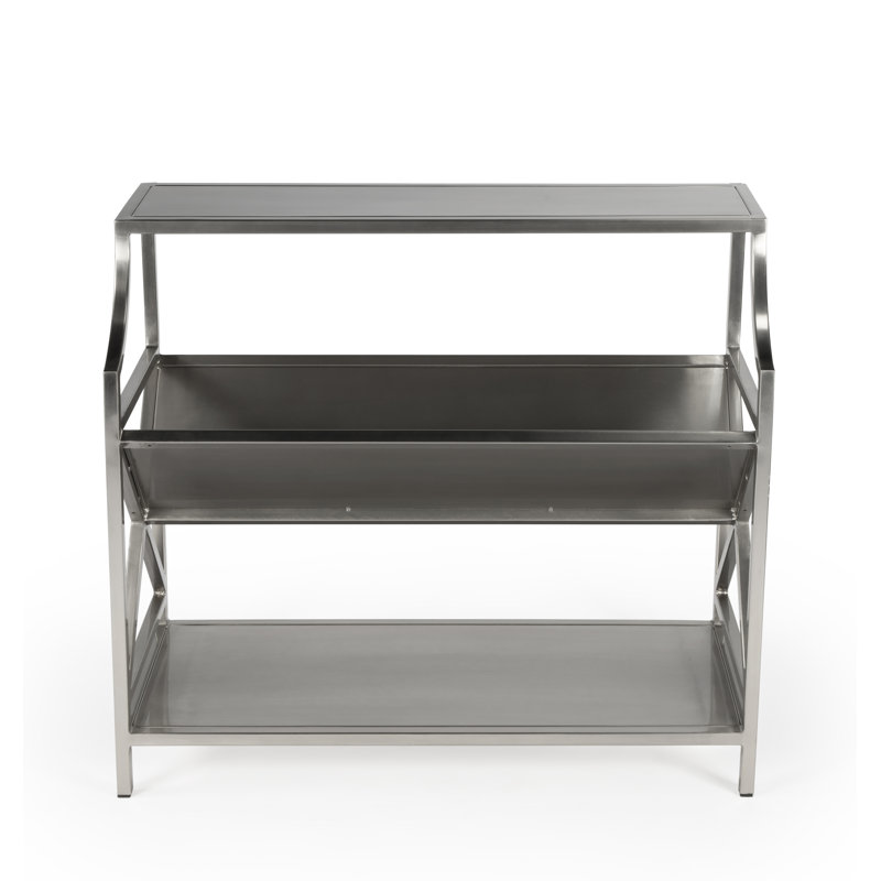 Keats Library 2 Tier 36"W Bookcase, Silver