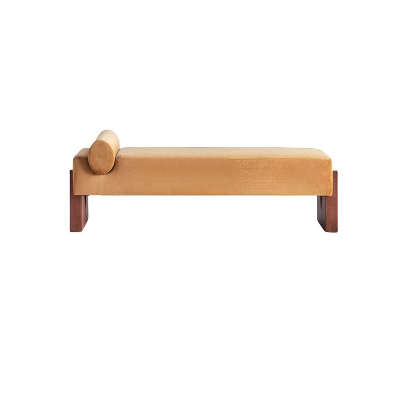Banc rembourré en mélange de polyester Nilan, H 17,71 po x l 55,11 po x P 19,68 po, Jaune