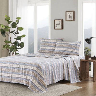 100% Cotton Flannel Blue Snowflake Twin Sheet , 3 Pcs, Brushed Both Sides, Fitted Fits 12" Mattress, With 1 Flat, And 2 Pillowcases, Machine Washable Pcs Of Snowflake, Twin/Full For Elasticized