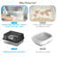 Large Semi-Enclosed Stainless Steel Cat Litter Box with Lid, High-Sided Enclosure Anti-Splash Litter Pan, Removable Tray, Non-Slip Mat & Scoop, Easy to Clean for Kittens Adult Cats-631831016-631831021