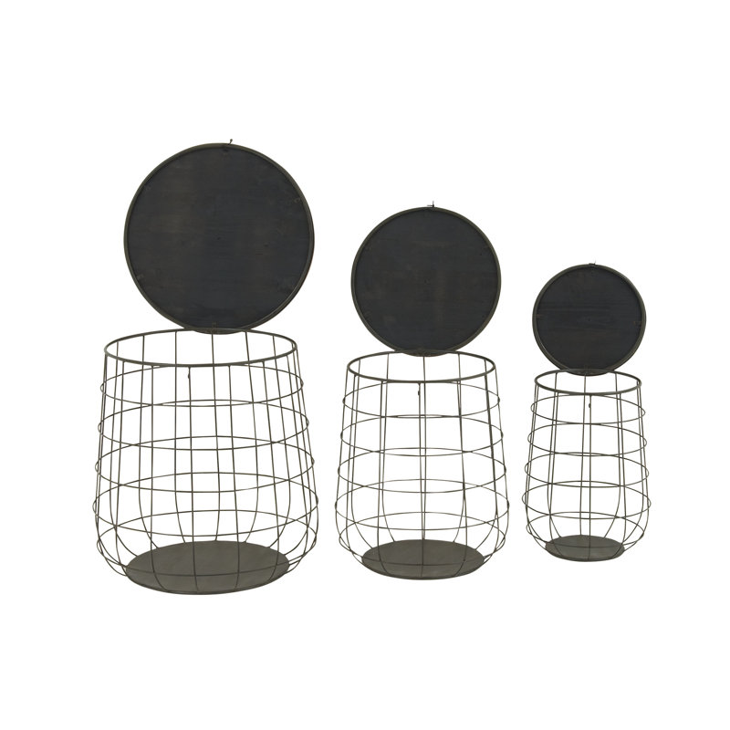 Ensemble de paniers en métal 3 pièces