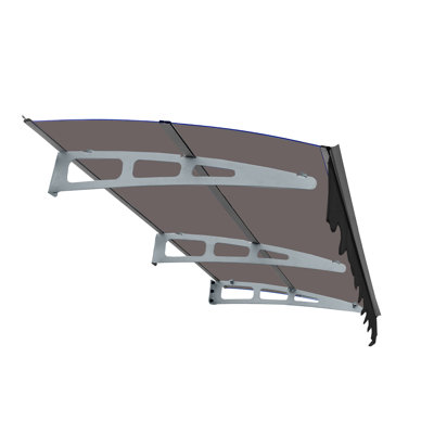 79" X 34" Window Awning With Polycarbonate Sheet And Aluminum Alloy Bracket For Garden - High Loading Capacity Door Canopy & Wooden House Protection Feature