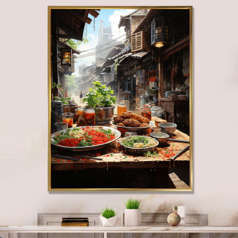 Vietnamese Street Food III, Cadre flottant doré, H 32 po x l 24 po x P 1 po