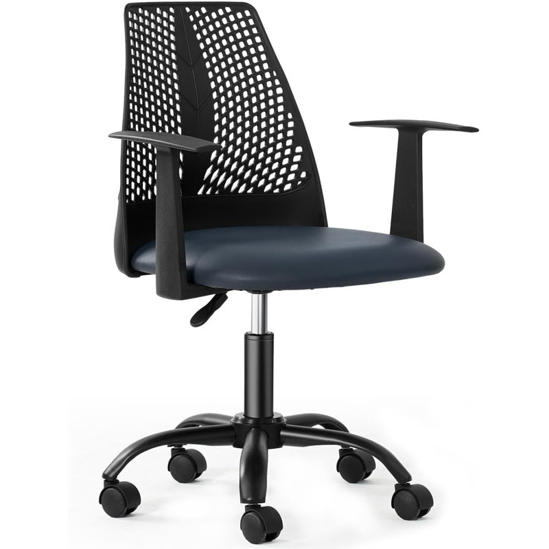 Chaise de bureau Berlin, Noir / Bleu, Noir