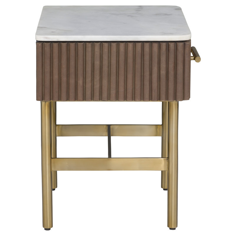 One Drawer End Table, White
