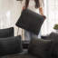 Canapé-lit semi-circulaire 2 en 1 en velours côtelé, fauteuil inclinable design avec oreiller cervical-282016654