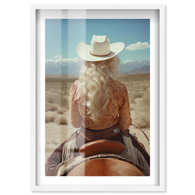 Rodeo Queen II Shadowbox Print Western Framed Art by Notoriart, White Frame, 17 x 25