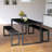 45.5" Dining Table Set For 4, Kitchen Table Set With 2 Benches, Dining Room Table Set With Metal Frame & MDF Board, Space-Saving Dinette-883681608-815841248-815841251