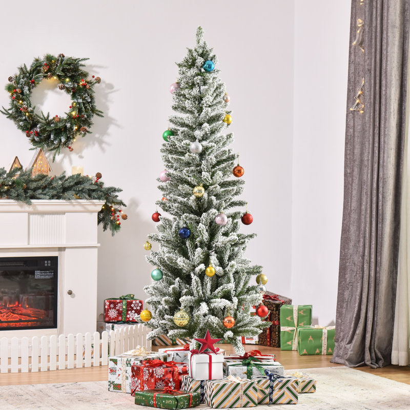 Arbre de Noël floqué floqué / givré, H 6 pi