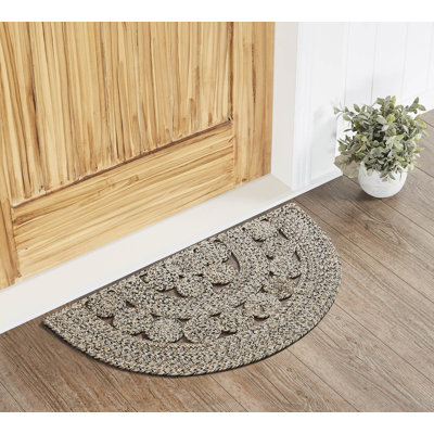 Tapis d'intérieur / extérieur gris tressé à la main Marqavious