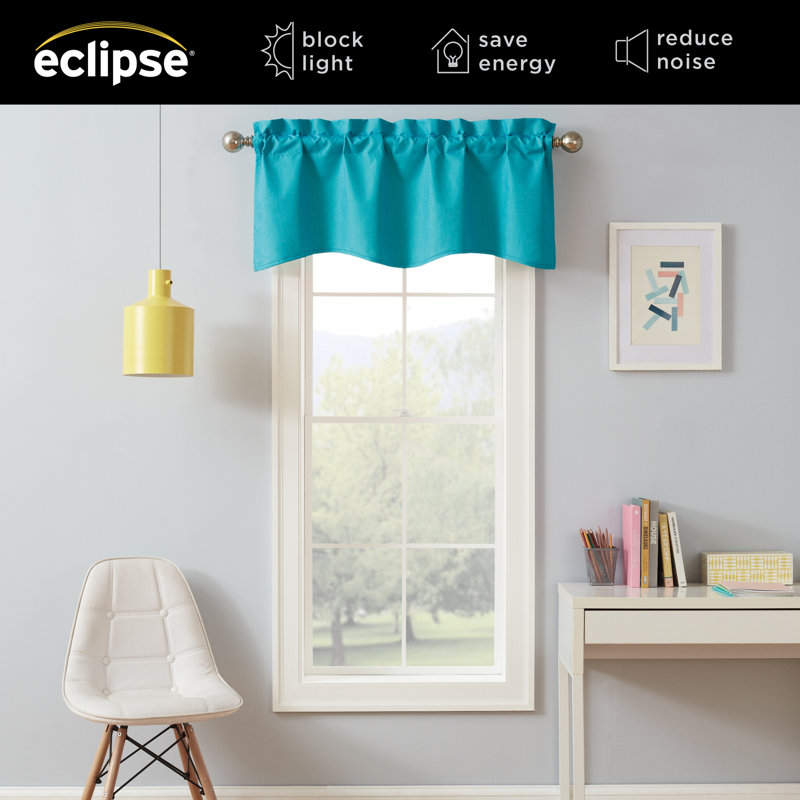 Turquoise Scalloped Rod Pocket Energy Efficient Valance
