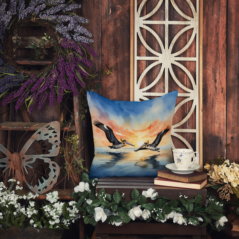 Pelicans Flying Throw Pillow, Square 14"