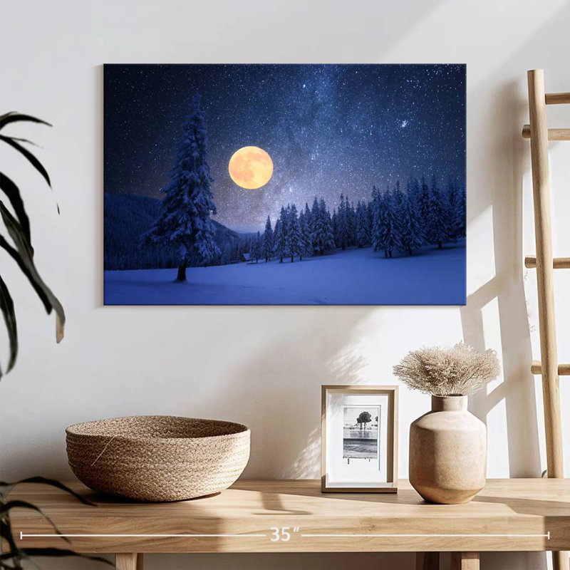 Lune jaune d'Alvord en hiver, H 16 po x l 24 po