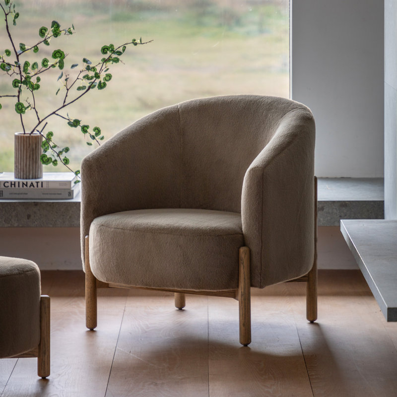 Upholstered Armchair, Brown