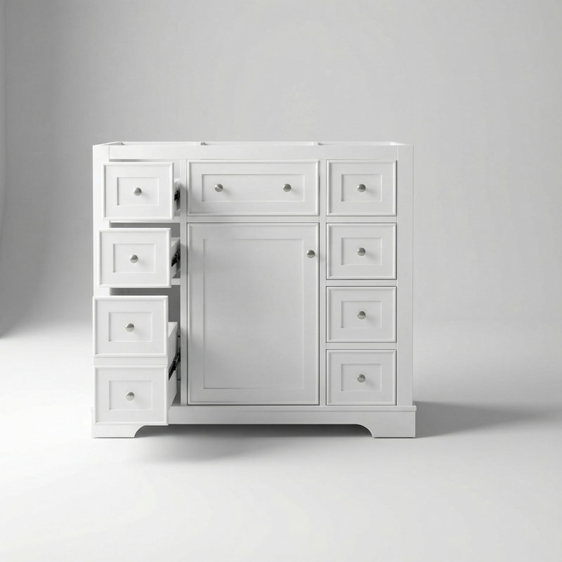 Meuble-lavabo sur pied simple 17,9 po avec plateau en bois manufacturé Kiaron