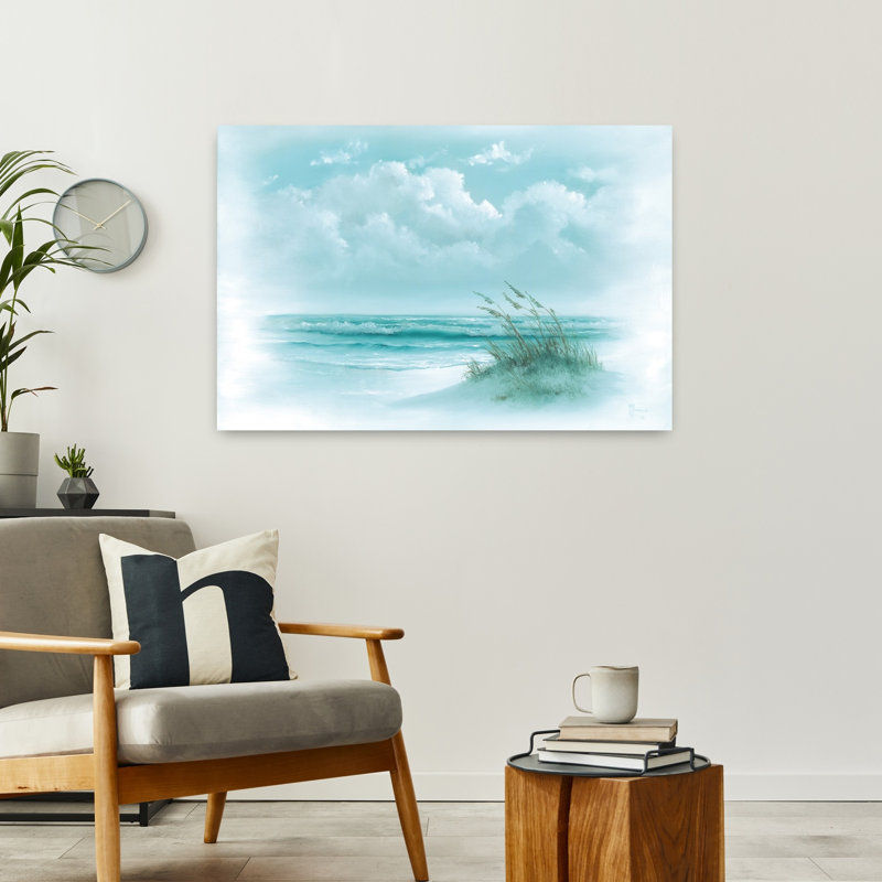 Avoine de mer en silhouette, art côtier abstrait, H 24 po x l 36 po