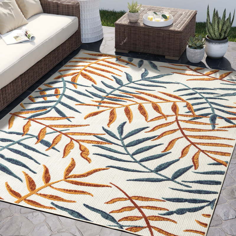 Tapis contemporain rouge et bleu Abani Hampton HAM120A, Rectangle 5 pi 3 po x 7 pi 6 po