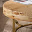 Table basse moderne et ronde à motif sculpté en bois avec pieds en métal pour salon Bureau de réception doré