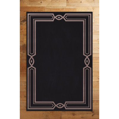 Tapis noir en polyester tissé à la machine Tousignant
