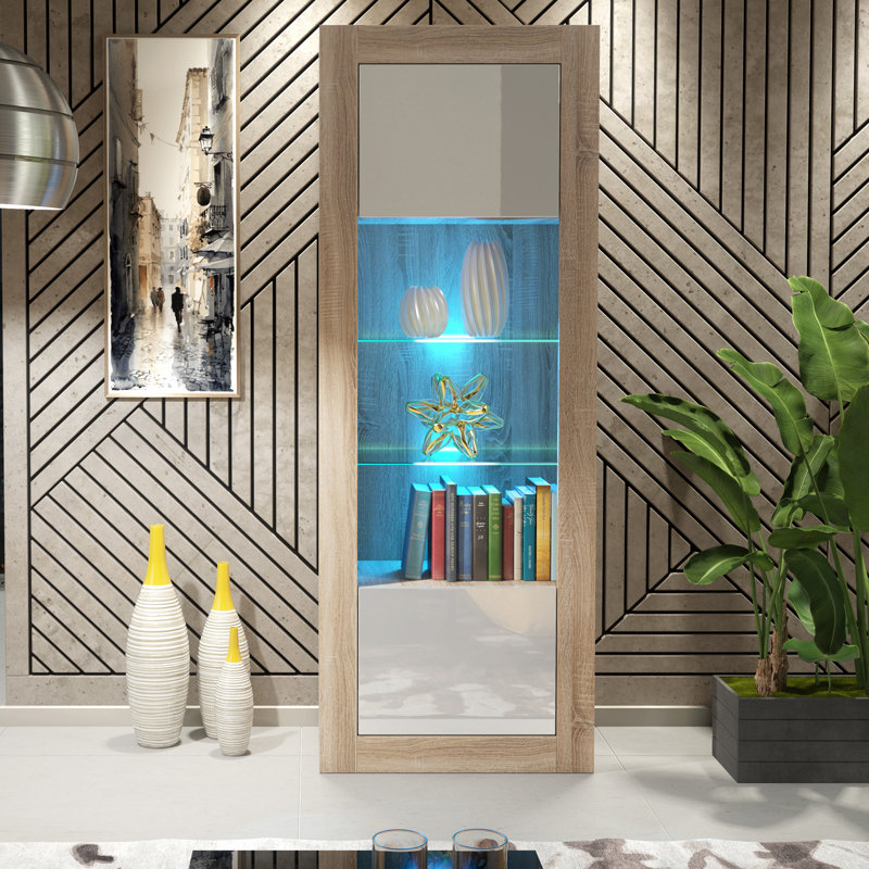 Aquetzalli Display Cabinet, Oak/White