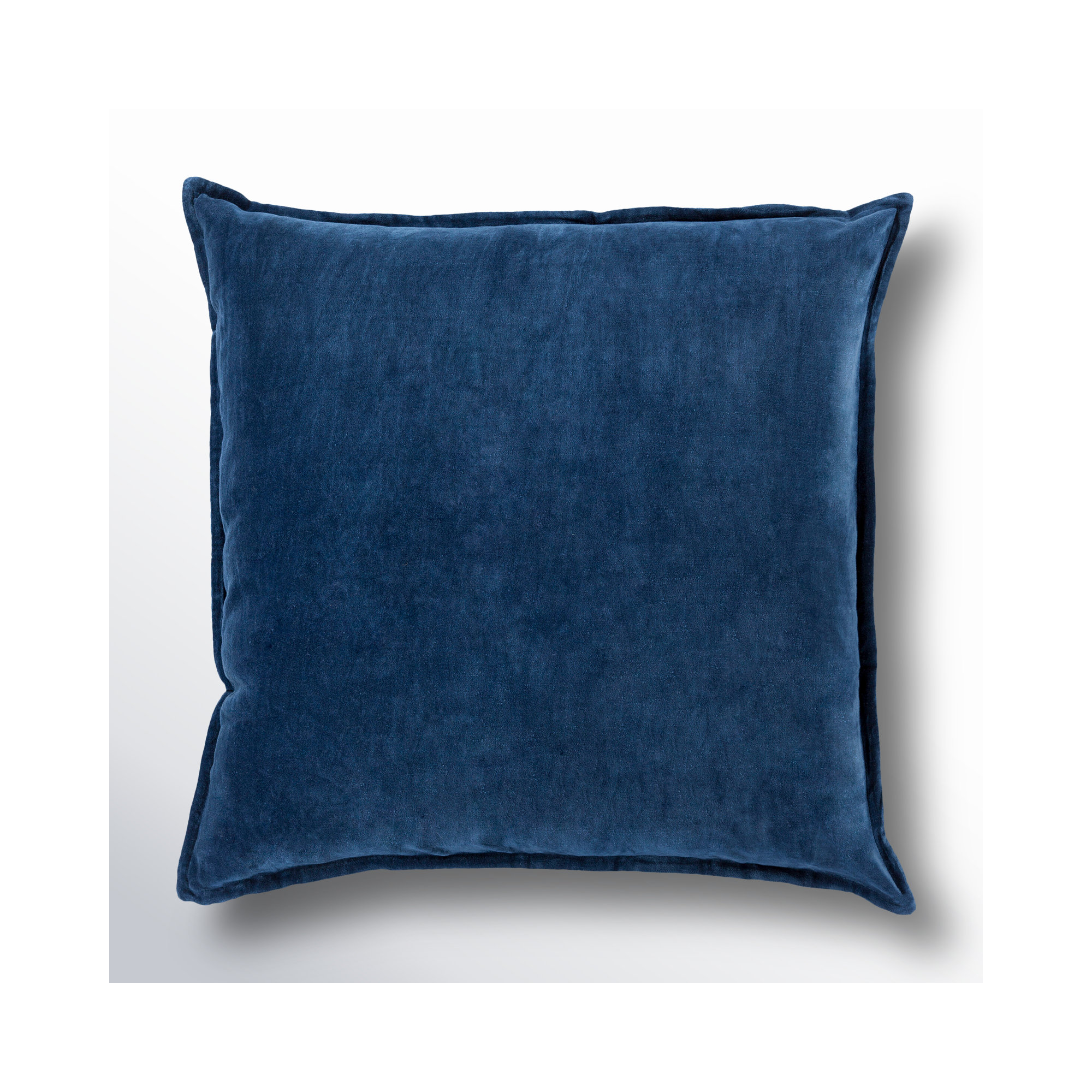 Edgar 100% Cotton Throw Pillow, Navy, 20"H x 20"W, Polyester/Polyfill