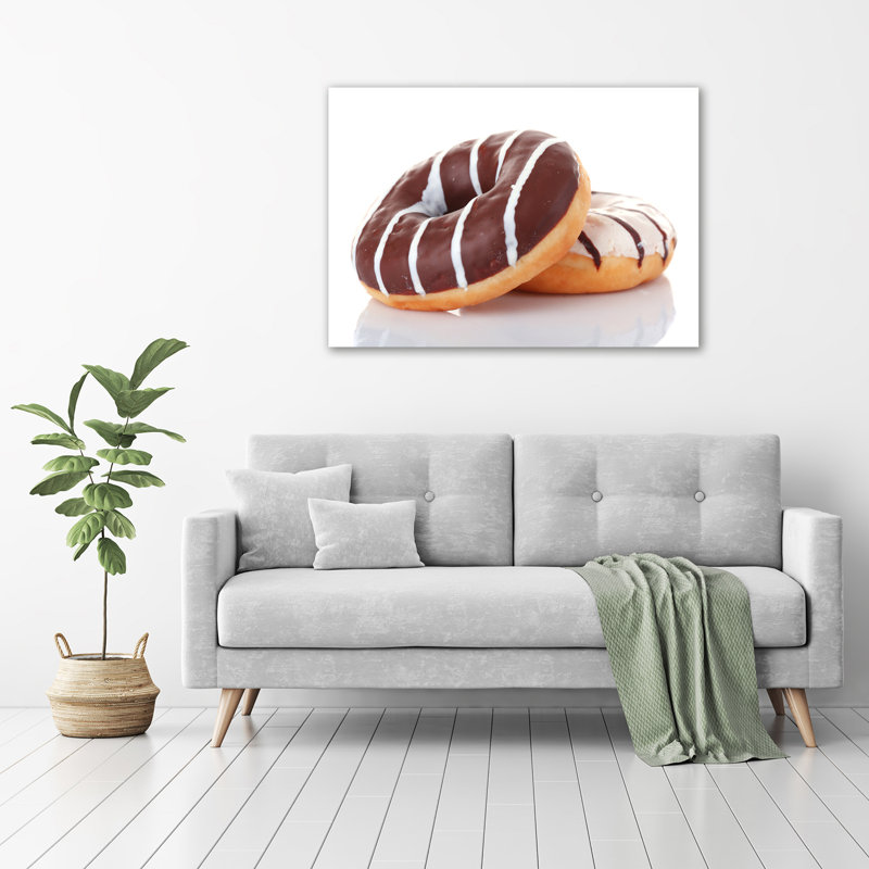 Donuts With Chocolate - Wrapped Canvas Print
