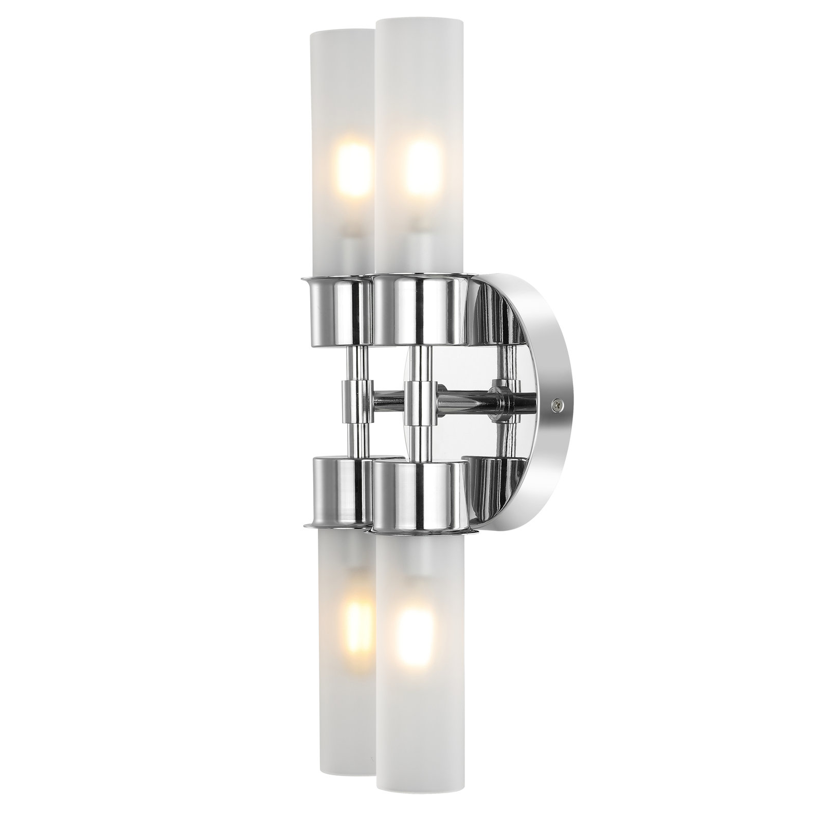 Dalenna 4 Light Glass Dimmable Armed Sconce, Chrome