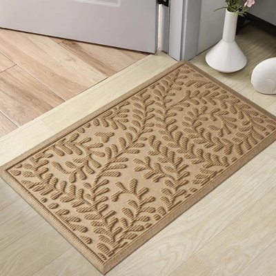 Front Door Mat, Absorbent Dirt Trapping Welcome Door Mat Indoor Outdoor, Non Slip Entry Mat, Indoor Outdoor Door Mats, Fade Resistant, Low Profile Doo