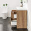 Meuble-lavabo en chêne naturel l 48 po x P 20 po avec plateau en acrylique 