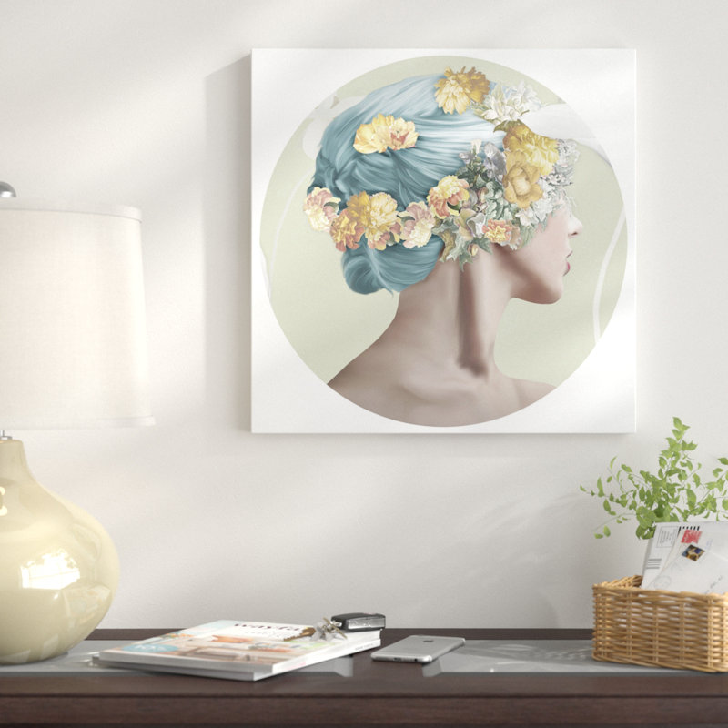« mae », impression sur toile, H 18 po x l 18 po x P 1,5 po, Toile avec cadre noir, Pas de tapis
