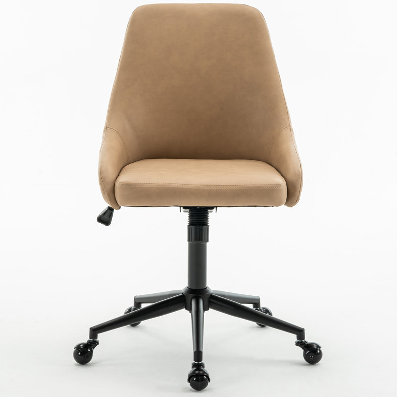 Brayden Studio Office Chair, Taupe Faux Leather