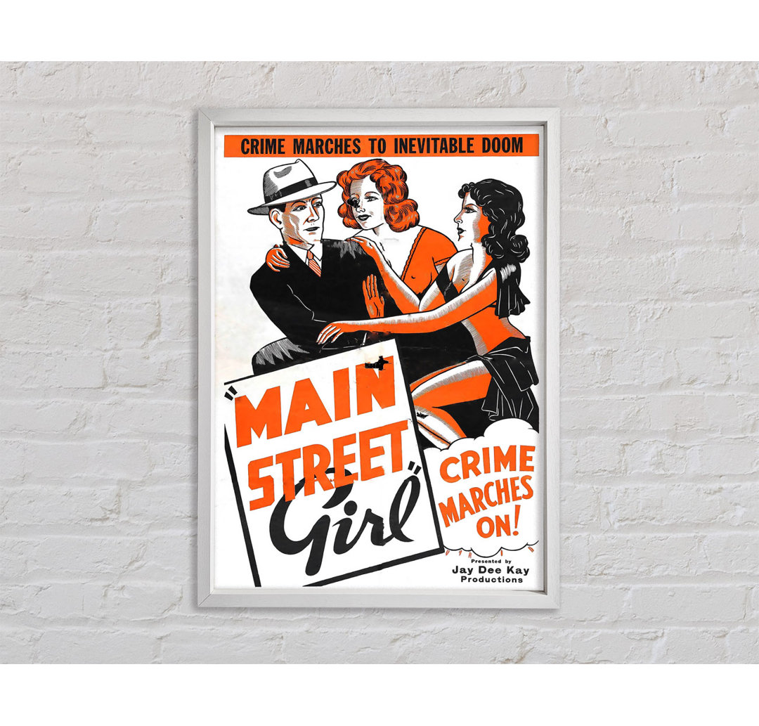 Main Street Girl Poster 2 - Einzelbildrahmen Kunstdrucke auf Leinwand