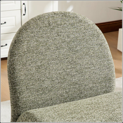 24.8 Wide Modern Upholstered Armless Chair with Storage Ottoman, Chenille Accent for Versatile Home Use and Space Saving