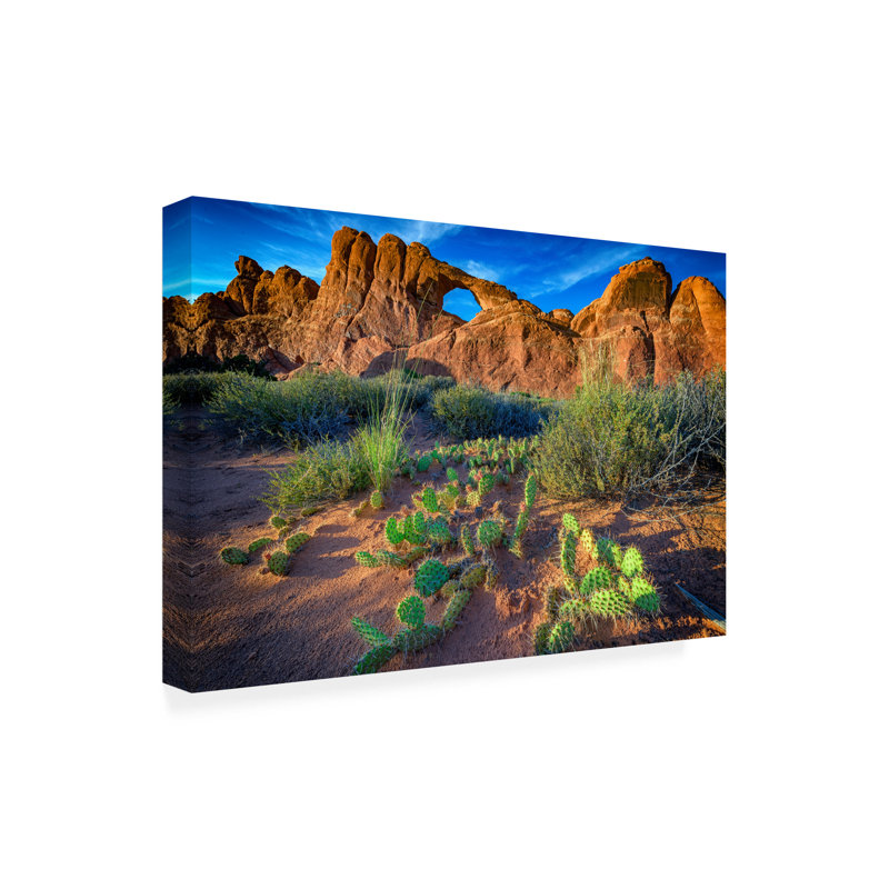 Art mural sur toile tendue - Art mural Rick Berk «Skyline Arch at Sunset» pour le salon, la chambre à coucher ou le bureau - 22 x 32