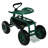 Rolling Garden Cart with Extendable Steering Handle Swivel Seat & Basket - Green-98404311