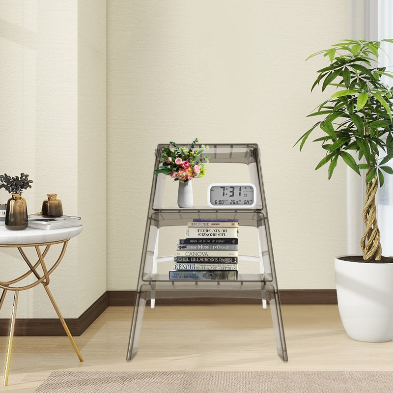 3 Step Ladder Folding Step Stool, Brown