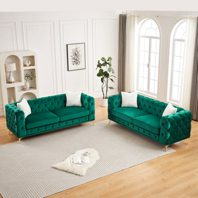 3 Seater + 3 Seater Combo Sofa Velvet Modern Living Room Sofa