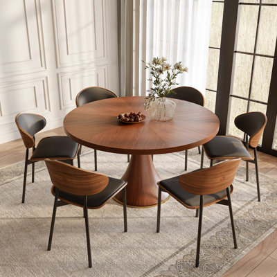 4/6 Seaters Parquet Craft Solid Wood Dining Table Set