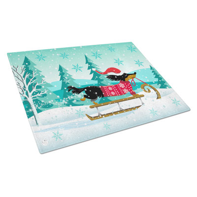 Planche à découper en verre trempé joyeux de noël caroline