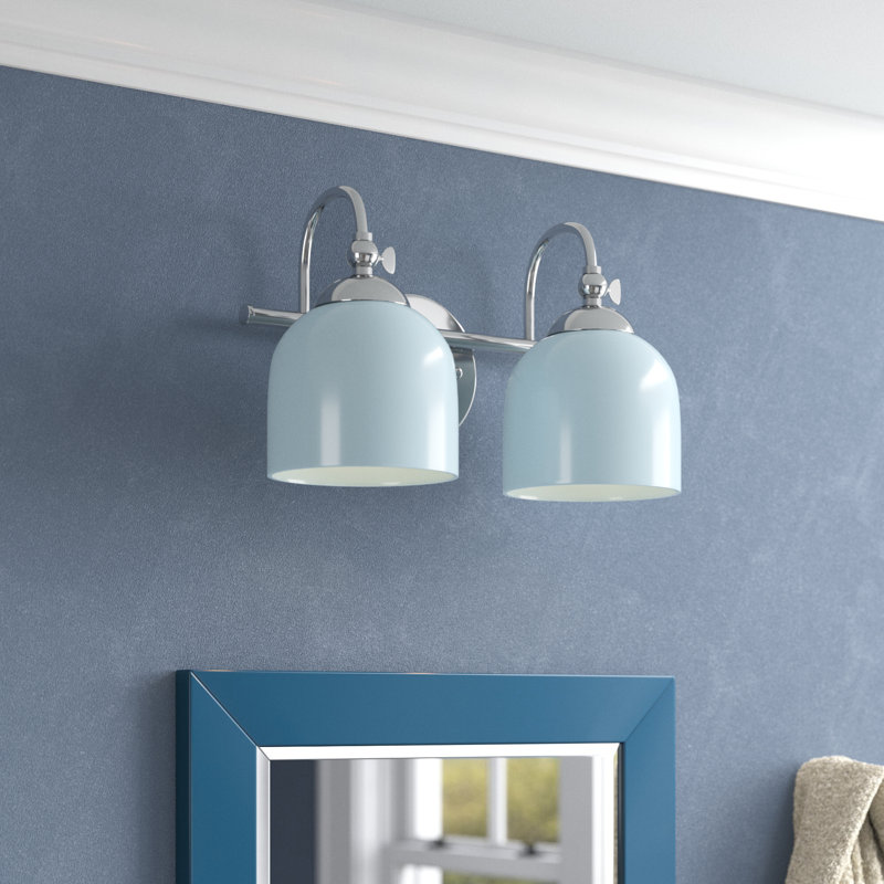 Anitra 2 - Light Dimmable Vanity Light, Polished Chrome/Coastal Blue