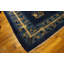 Antique Navy Blue Floral Medallion Chinese Late 19th Century Peking Rug