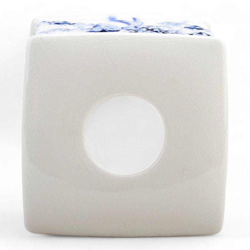 Tissue Box Cover, Blue/White