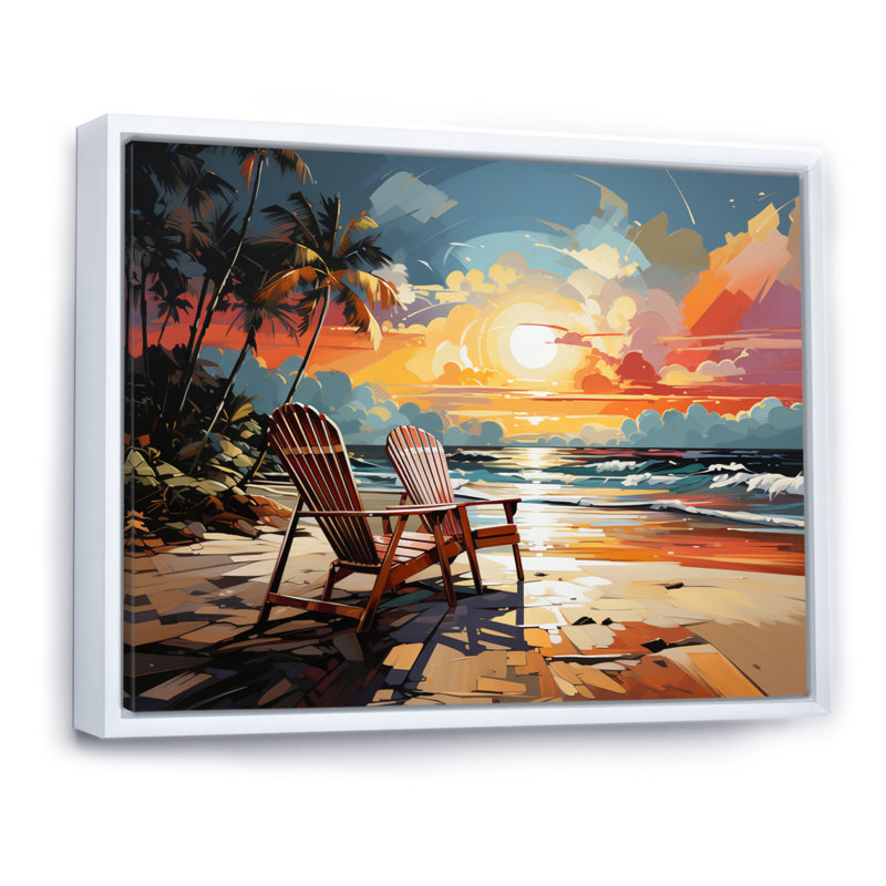 Beach Tropical Vibes XXXII - Imprimé, 24" H x 32" W, Cadre flottant blanc