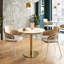 Table bistro 31,5 po en pierre frittée, table de salle à manger carrée / ronde moderne avec 26 options de taille pour le petit café de cuisine-130149185-130149195