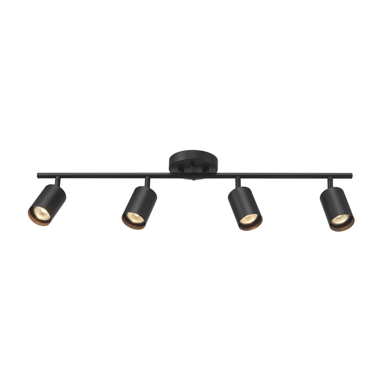 Ensemble de rail d'éclairage 4 lumières 30 "Sarva, Noir, Noir