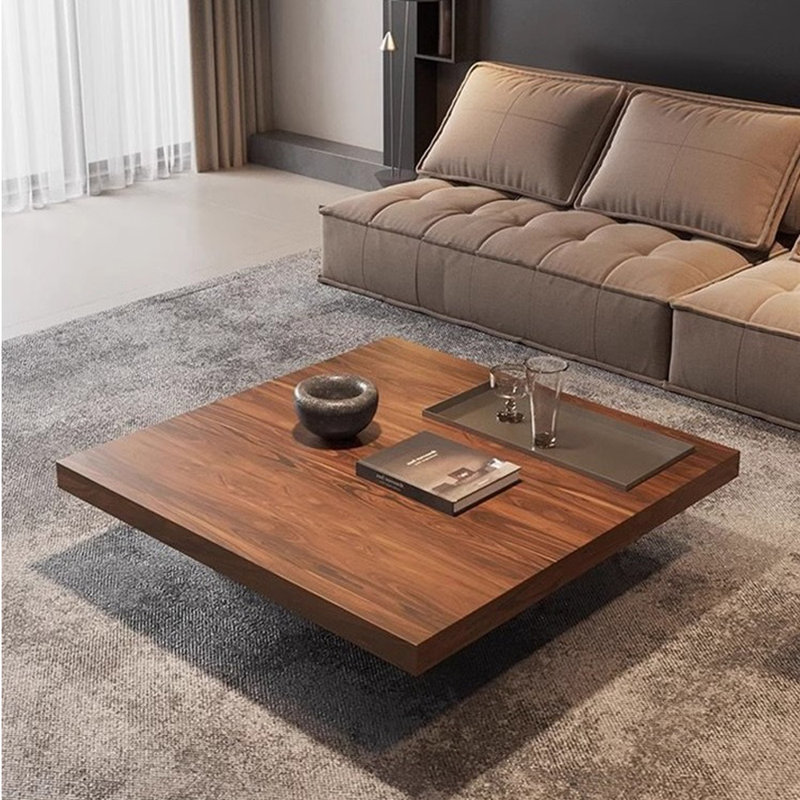 Italian Minimalist Square Coffee Table, 11.81" H x 35.43" L x 35.43" W