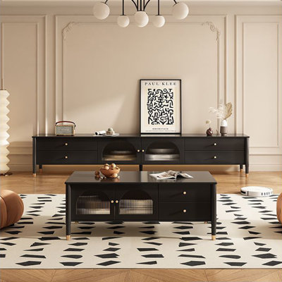 French style TV cabinet paired with coffee table